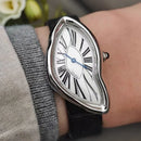 Medieval Crash Creative Melting Twisted Watch High Quality Genuine Leather Watch For Men Luxurious Sapphire Glass Men's Watch