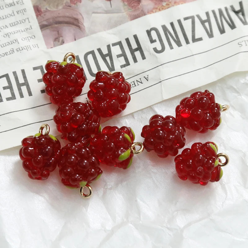 2Pcs 11*15MM Crystal Resin Clear Grapes Charms For DIY Making Earrings Necklace Bracelet Jewelry Findings Accessories