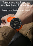 SANDA Men's Electronic Watch Outdoor Sports LED Analog Digital Alarm Clock Chronograph Multifunction Waterproof Men's Wristwatch