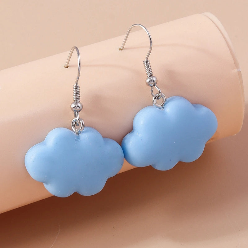 Aihua Acrylic Rain Clouds Earrings Long Tassel Rain Star Pendant Earrings Handmade Cute Cloud Earrings New In Jewelry Gifts