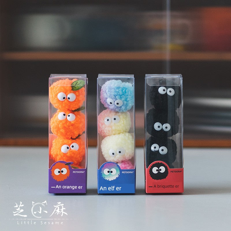 Zhi Xiaoma Specializes in a Cute Pompons Toy Cute Funny Cat Self-Hi Playing Boring Mute Cat Toy