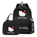 3Pcs/set Anime Hello Kitty Backpack Girls Boys Student Teenage Children Rucksack Lunch Bag Women Casual Back To School Bags Sets