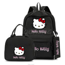 3Pcs/set Anime Hello Kitty Backpack Girls Boys Student Teenage Children Rucksack Lunch Bag Women Casual Back To School Bags Sets