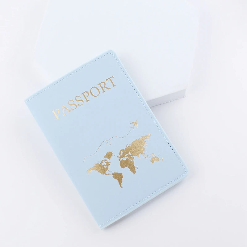 2023 Lover Couple Passport Cover Hot Stamping Simple Plane Women Men Travel Wedding Passport Covers Holder Fashion Wedding Gift