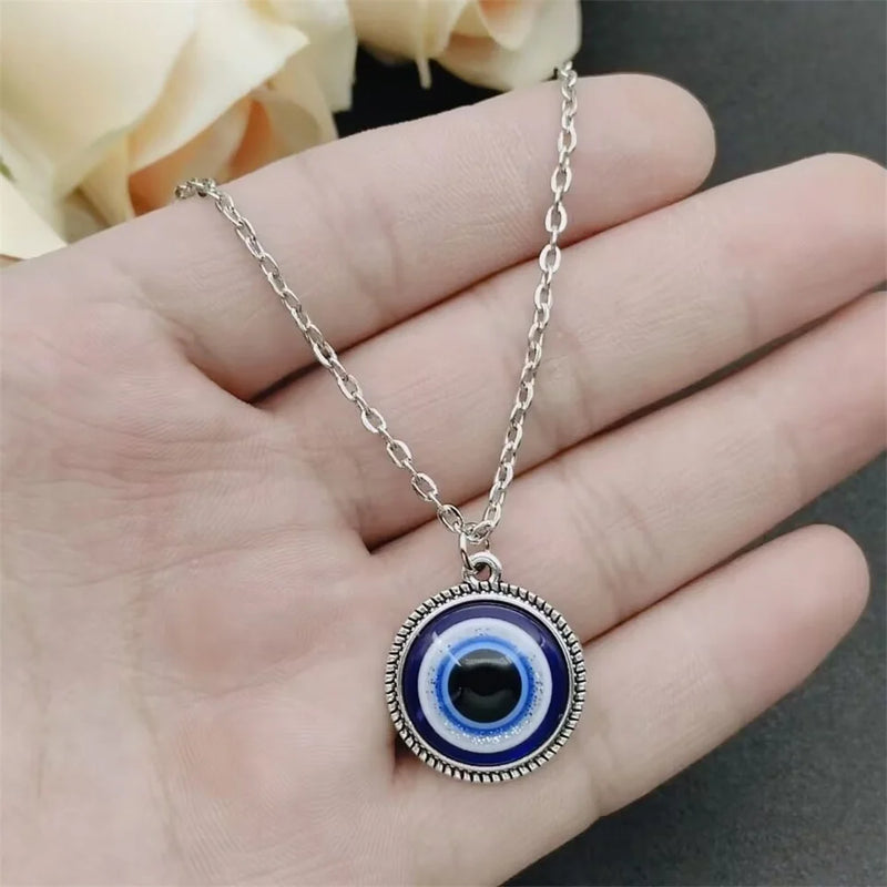 Vintage Türkiye Blue Eye Pendant Necklace Women's Earrings Blue Medusa Devil's Eye Party Lucky Earrings Fashion Jewelry Set Gift