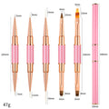 5Pcs Black Double head Nail Art UV Gel Extension Brushes Painting Tools French Stripe Drawing Liner Pen Manicure Accessoires
