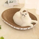 Cat Scratcher Cardboard Cat Scratcher Bed Corrugated Oval Cat Scratch Pad Board Claw Toys for Cats Wear-Resistant Cat Bed Nest