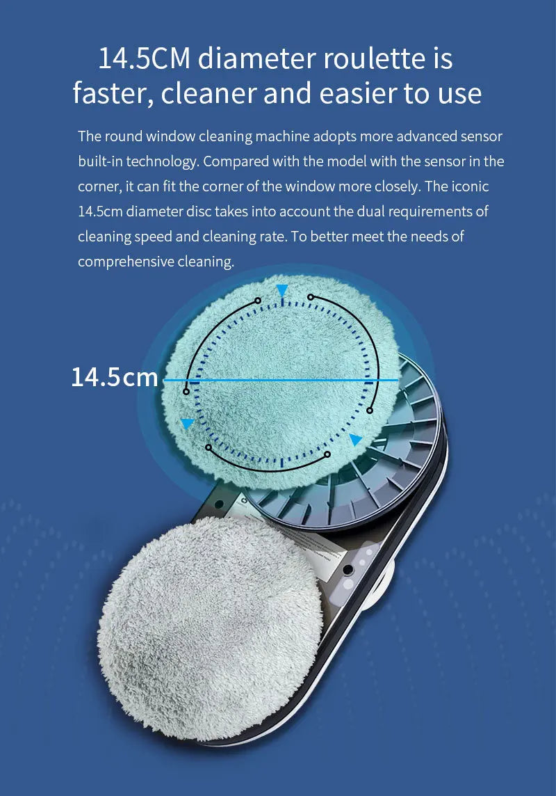 Ultra-thin Robot Vacuum Cleaner Window Cleaning Clean Glass Electric Window Cleaner Blackout Protection