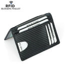 Thin Credit Card Holder PU Leather Black Carbon Fiber Slim RFID Wallets Leather Driver License Cover Holder For Men Card Wallets
