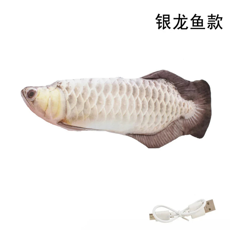 Interactive Cat Toys USB Charger Simulated Fish Moving Electric Floppy Fish Catnip Cat Toy Puppy Cat Chew Bite Toy Pet Supplies