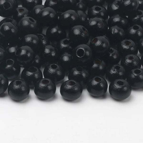 Wooden Beads 6/8/10mm Black Round Balls Loose Spacer Beads For Jewelry Making DIY Jewelry Necklace Bracelet Earrings Accessories