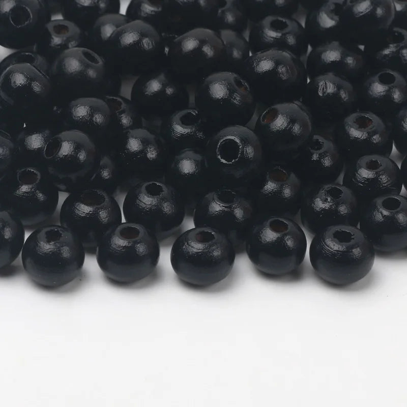 Wooden Beads 6/8/10mm Black Round Balls Loose Spacer Beads For Jewelry Making DIY Jewelry Necklace Bracelet Earrings Accessories
