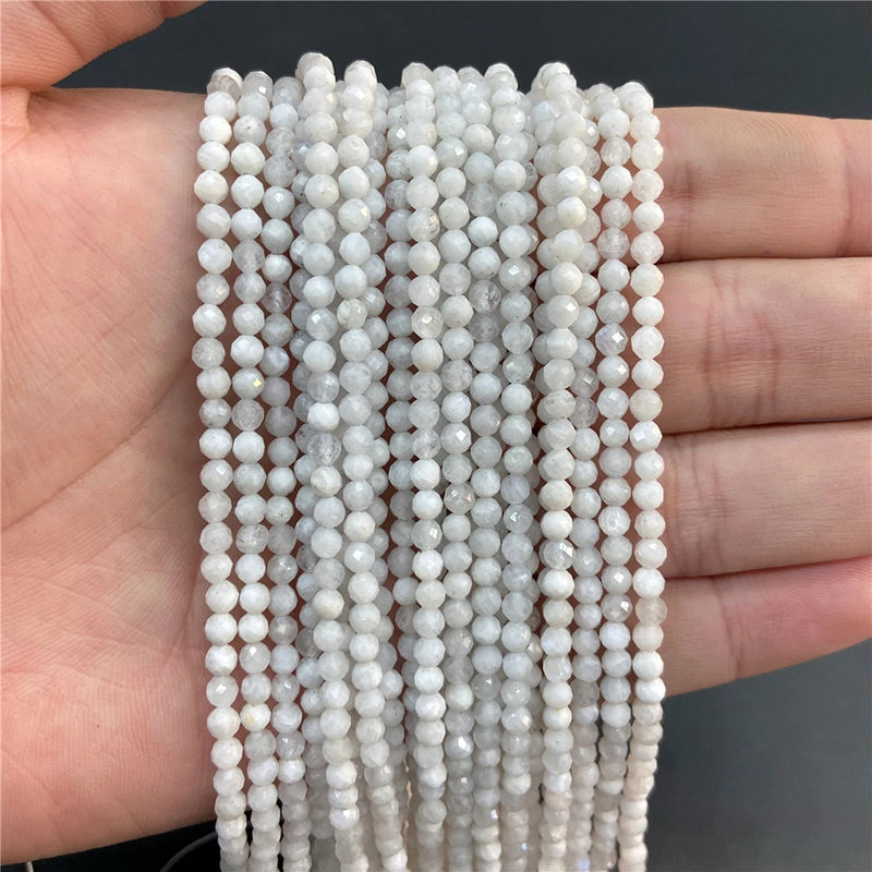 Purple Gem Beads Small Round Faceted Crystal Stone Beads Amethysts Crystal Mica Loose Beads For Jewelry Making DIY Necklace 15"