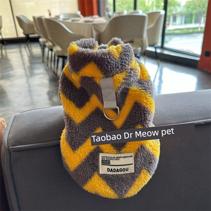 Cool Dog Clothes Winter Fleece-lined Cotton-Padded Jacket Teddy Bichon Small Size Dogs Pet Winter Clothing Thickened Cat Vest