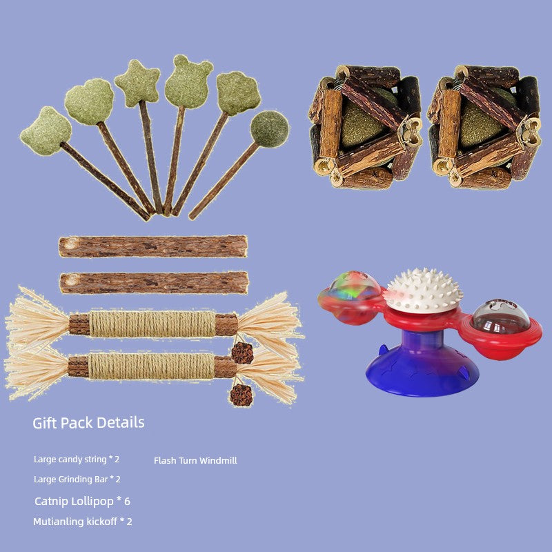 Cat Toy Self-Hi Relieving Stuffy Pet Turntable Cat Teaser Tumbler Windmill Supplies Kitty Toy Cat Toy