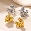 Gold Color Love Heart Earrings For Women Bow Stud 2023 Trend Simple Knot Earrings Piercing Fashion Jewelry Valentine's Day Gifts