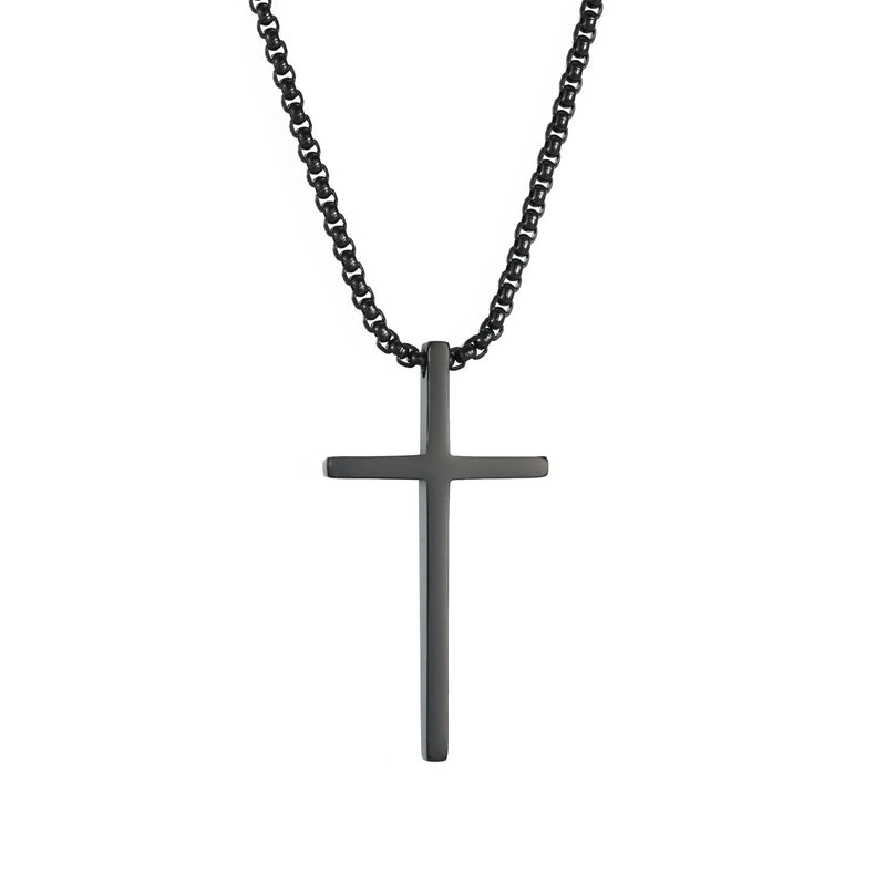 Hip hop minimalist versatile accessory, large cross pendant, stainless steel necklace