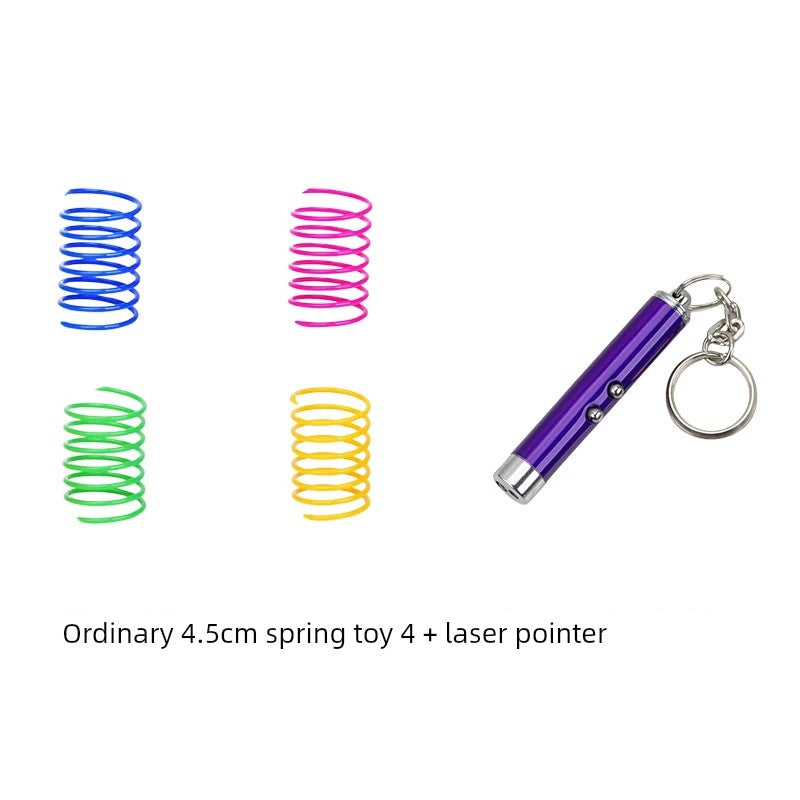 Mute Color Plastic Spring Molar Toy Ball Cat