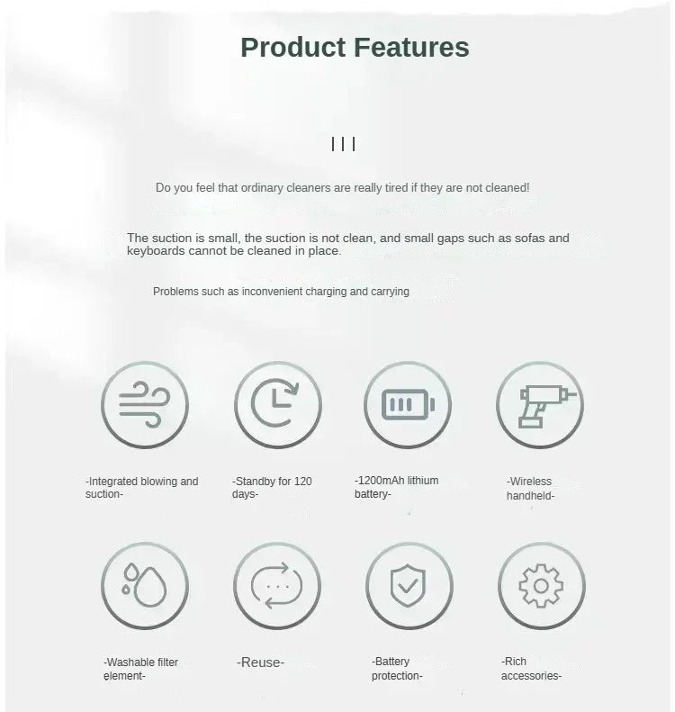 Xiaomi 2900000Pa Wireless Car Vacuum Cleaner 120w Strong Suction 3 In1 Handheld Vacuum High-power Vacuum Cleaner Home Office Car