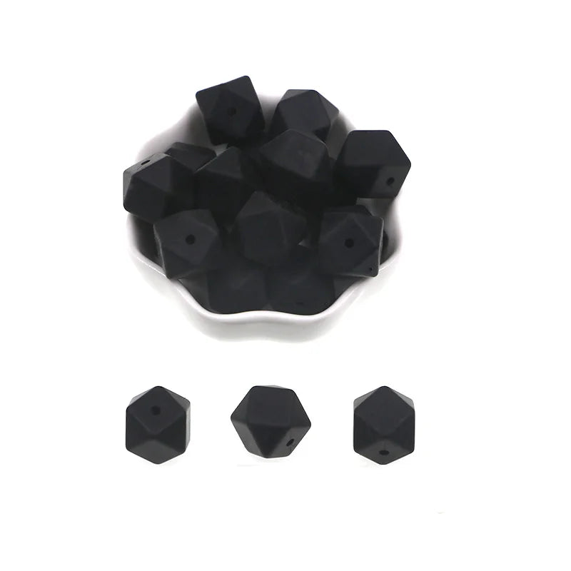 Kovict 14/17mm 10pcs Hexagon Silicone Beads For Jewelry Making Silicone Bead To Make Bracelets Necklace Making Accessories