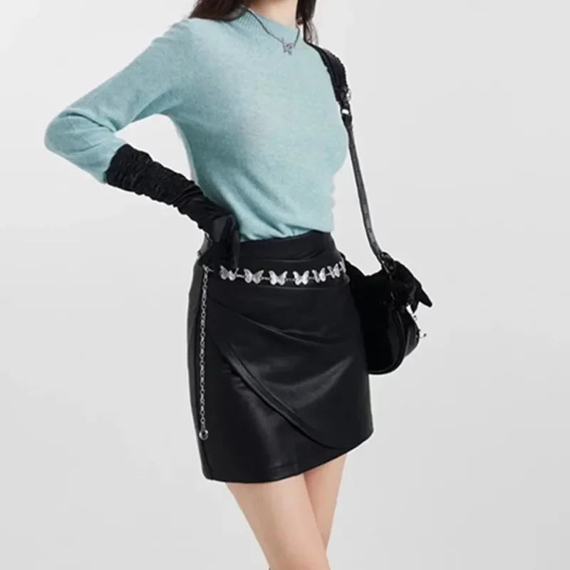 New Korean Y2K Ethnic Style Butterfly Tassel Waist Chain Exaggerated Single Layer Body Chain Women's Party Fashion Jewelry Gift