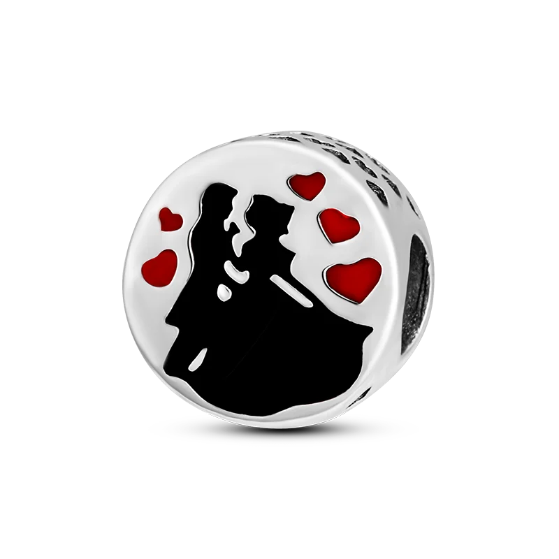 925 Sterling Silver Boy Girl and Heart Shape Pendant Charm Couple Lovers Bead Fit Pandora Original Bracelet DIY Jewelry Making