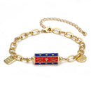 Lucky Eye Cuban Link Chain Evil Eye Charm Enamel Bracelet Adjustable Round Pendant Bracelet for Women Girls Men Jewelry BT338