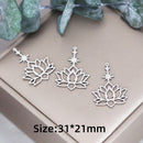 3pcs Vintage Lotus Flower/Potted Plant/Maple Leaf Art Line DIY Tassels Earrings Necklace Jewelry Making Titanium Steel Pendant