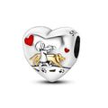 925 Sterling Silver Boy Girl and Heart Shape Pendant Charm Couple Lovers Bead Fit Pandora Original Bracelet DIY Jewelry Making