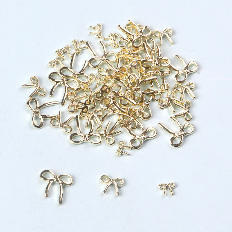 TSZS 10pcs Luxury Kawaii Bow Nail Art Charms 3D Japanese Alloy Bow Tie Jewelry Nail Rhinestone Decoration DIY Access