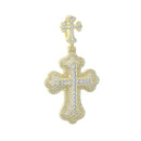 New Iced Out Bling CZ Letter Cross Pendant Necklace Various Design 5A Zircon Two Tone Color Badge Charm Men's Hip Hop Jewelry