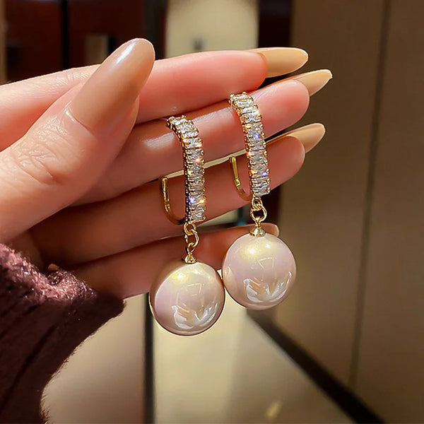 Joyas para mujer: pendientes colgantes de perlas para mujer, pendientes cuadrados de cristal, pendientes de compromiso, pendientes de boda, regalo de San Valentín, joyería.