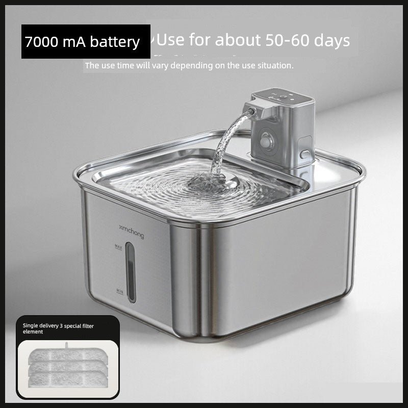 Small Magic Pet Stainless Steel Wireless Automatic Cat Water Fountain