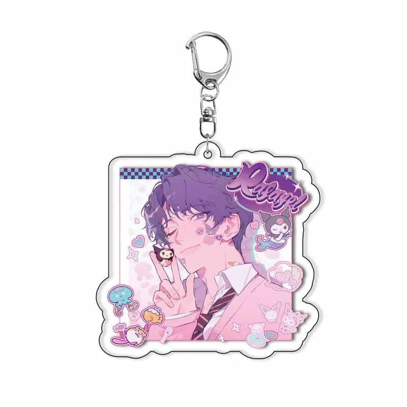 Game Love And Deepspace Rafayel Xavier Zayne Cosplay Key Chain Acrylic Keychains Backpack Pendant Key Ring Accessories