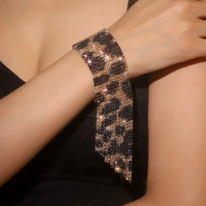 Luxury Bling Crystal Rhinestone Bracelets for Women Silver Color Elegant Bridal Wedding Jewelry