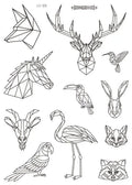 Face Tattoo Bull Head Face Sticker Neck Hand Back Cool Design Sexy Body Art Waterproof Temporary Tattoo Sticker for Man Woman