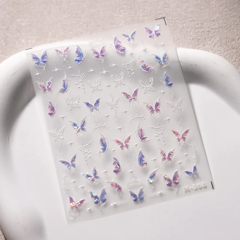 1 pc 5D Embroidery Bee Nail Art Sticker Embossed Butterfly Insect Nail Sticker High Quality Nail Art Design Decoration Sticker