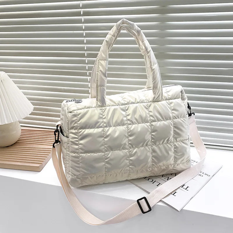 Space Pad Cotton Shoulder Bag Large Capacity Dwon Handbag High Quality Cloth Bag Winter Hot Crossbody Bag Portable Purse Bol