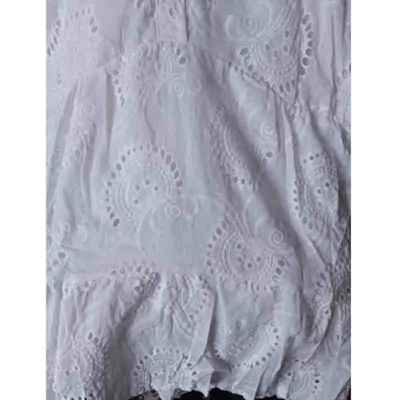 New Elegant V-neck Loose  Embroidery Party Dress Fashion Hollow Solid Lace Dress Women Sexy Ladies Dresses Casual Vestidos 27725