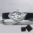 Medieval Crash Creative Melting Twisted Watch High Quality Genuine Leather Watch For Men Luxurious Sapphire Glass Men's Watch