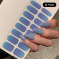 16Tip White Pink Full Cover Nail Sticker Self-Adhesive Simple Gradient Effect Full Nail Wraps DIY Nail Art Making Manicure Autum