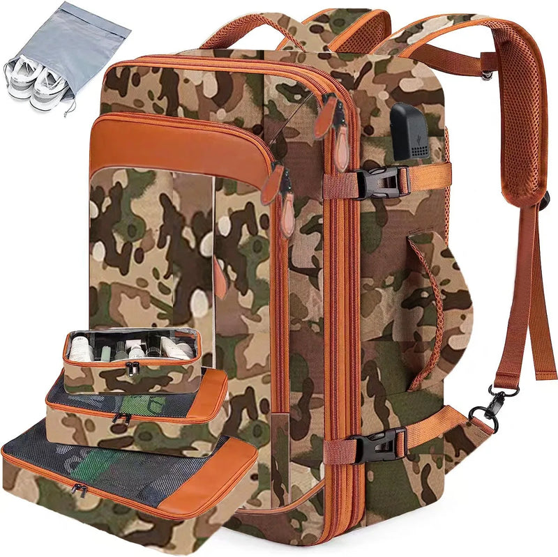 Large Capacity Travel Expandable Large Suitcase Backpacks With 4 Packing Cubes Water Resistant Luggage Daypack Backpack Mochila