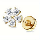 Drperfect 1 PC Earrings Stylish Safe Internally Threaded CZ Jewelry for Women and Men - Moon Heart-Shaped Bee Butterfly Designs