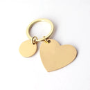 Stainless Steel Heart Keychain Blank For Engraving Metal Heart Charm Keychain Key Ring Mirror Polished Wholesale 1pcs