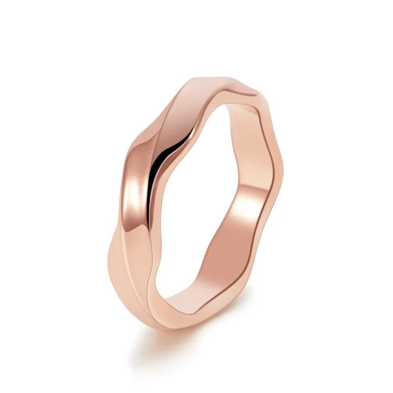 Stainless Steel Twisted Mobius Ring Wedding Band for Women Men Size 6-12