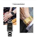 Fashion Men's Calendar Sport Casual Leather Wristwatch Luxury Business Golden Stainless Steel Quartz Watch for Man