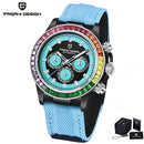 PAGANI DESIGN 40MM Rainbow Bezel Chronograph Sapphire Luxury Automatic Mechanical Watches Men's Stainless Steel Waterproof Clock