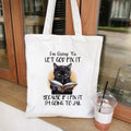 Animal Joke Graphic Tote Bag Ladies Shopping Bag Cat Aesthetic Reusable Canvas Shoulder Bag Stylish Student Shoulder Handbag