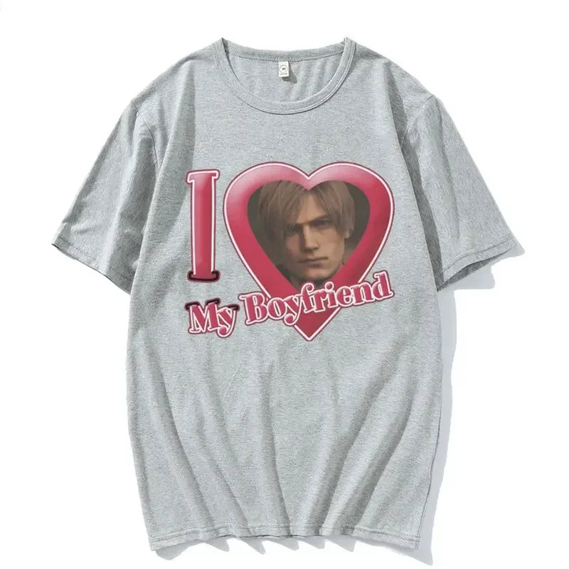I Love My Boyfriend Leon S Kennedy Graphic T-shirt Women's Harajuku Cool Fashion T-shirt Women's Extra Large T-shirt