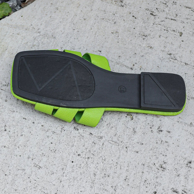 Flat bottomed women's slippers, beach shoes, home casual sandals, unbuttoned slippers, couple's shoes